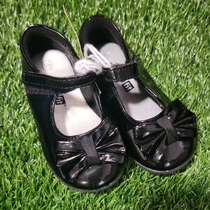 Smartfit Black Patent Mary Jane Dress Shoes with Bow Toddler Size 5 1/2